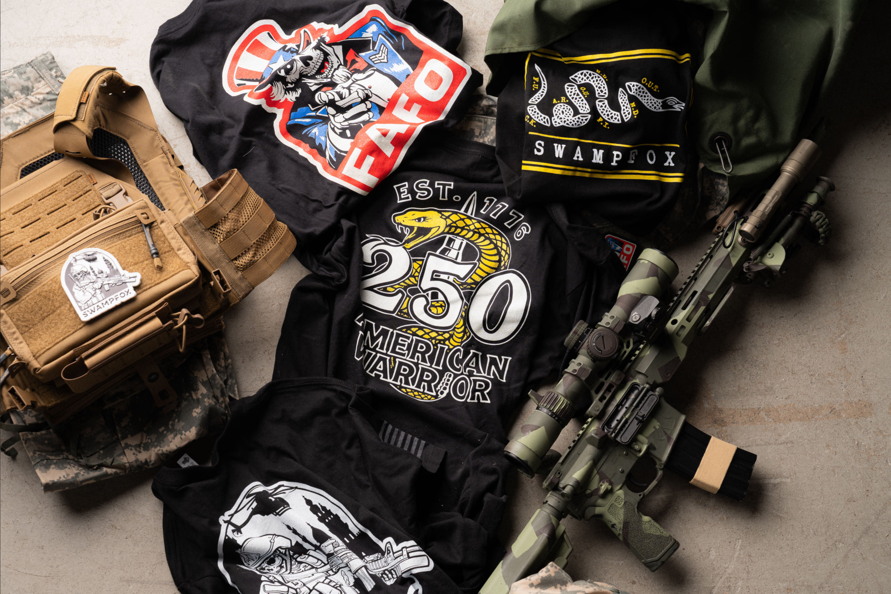American Warrior collection - all patches and shirts